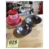 Stainless steel bowls & Plastic Storage