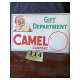 Vintage cardboard, camel carton sign
