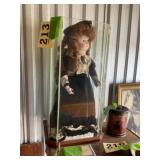Vintage doll with display