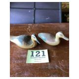 Hand carved wooden ducks