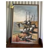 Large sailboat painting