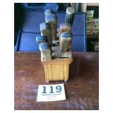 Knife block with knives