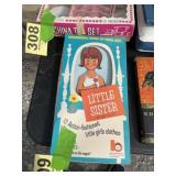 Vintage little sister, standup paper dolls