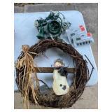 Christmas lights & Grape vine Wreath