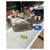 Vintage Metal Serving Plate with Handle