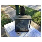 Early outdoor hanging Kerosene lamp. Lamp was