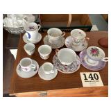 Old cups and saucers lot