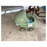 Nice small early wicker style, baby carriage with