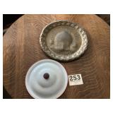 Metal brass wall, hanging decoration and red and