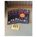 Four outer space sticker books