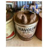 Vintage Havelina motor oil can
