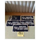 4 plastic 1 metal license plates