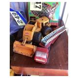 Tonka loader and firetruck truck