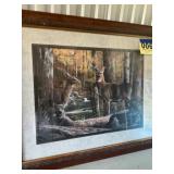 Framed and matted deer print