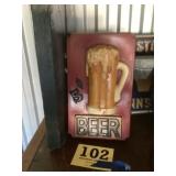 Five cent wooden beer sign