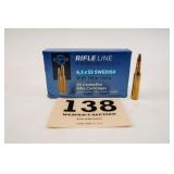 PPU 6.5X55 SWEDISH 139GR SP BT 1 BOX(20 RNDS)
