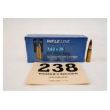 PPU 7.62X39 FMJ 123 GR 1 BOX(20 RNDS)