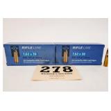 PPU 7.62X39 FMJ 123 GR 2 BOXES(40 RNDS)