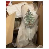 Spode set a four wine glasses