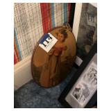 Antique wall, painting, oval