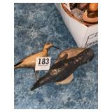 Wooden bird slot with crow and duck and sandpiper