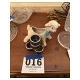 Lamb planter, and napkin ring lot