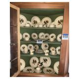 California provincial rooster dining war set