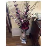 glass vase and artificial flowers