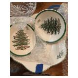 Spode  saucers and  bowl