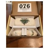 Spode butter dish and salt and pepper shakers