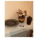 Plate, pumpkin arrangement, and canister