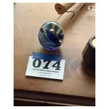 Blue swirl paperweight