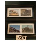 Framed photos and postcards