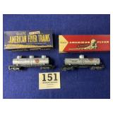 2 American Flyer 3/16th Scale Gulf Tanker Cars