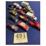 Diecast and plastic vehicle lot for train