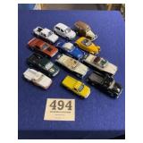 Diecast and plastic vehicle lot for train