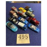 Diecast and plastic vehicle lot for train