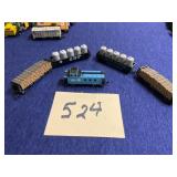 N Scale Train car lot with caboose Wood and