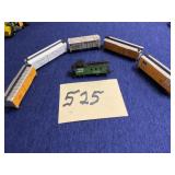 N Scale Train car lot with caboose Box cars