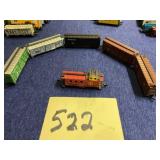 N Scale Train car lot with caboose box cars