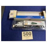 Colors bright diecast semi truck with train logo