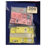 Plasticville  Pink and yellow houses
