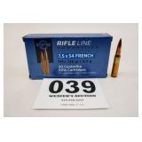 PPU 7.5X54 FRENCH FMJ 139GR 1 BOX(20 RNDS)