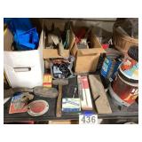 Table lot of old tools, old hardware, and other