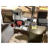 Table lot, car radio, amplifier speaker, NASCAR