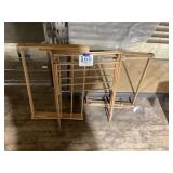 Three vintage wooden drying racks