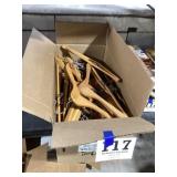 Box of Wooden hangers