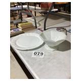 Milk Glass Serving plate & Bowl Grape pattern