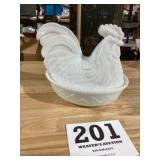 Large White Hen on Nest