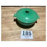 Vintage green fiesta wear serving dish with lid